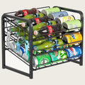 OkaNest rolling can organizer for pantry - carbon steel 4-tier dispenser rack