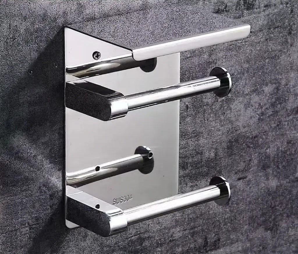SUS304 Toilet Paper Holder Single Roll Wall-Mounted