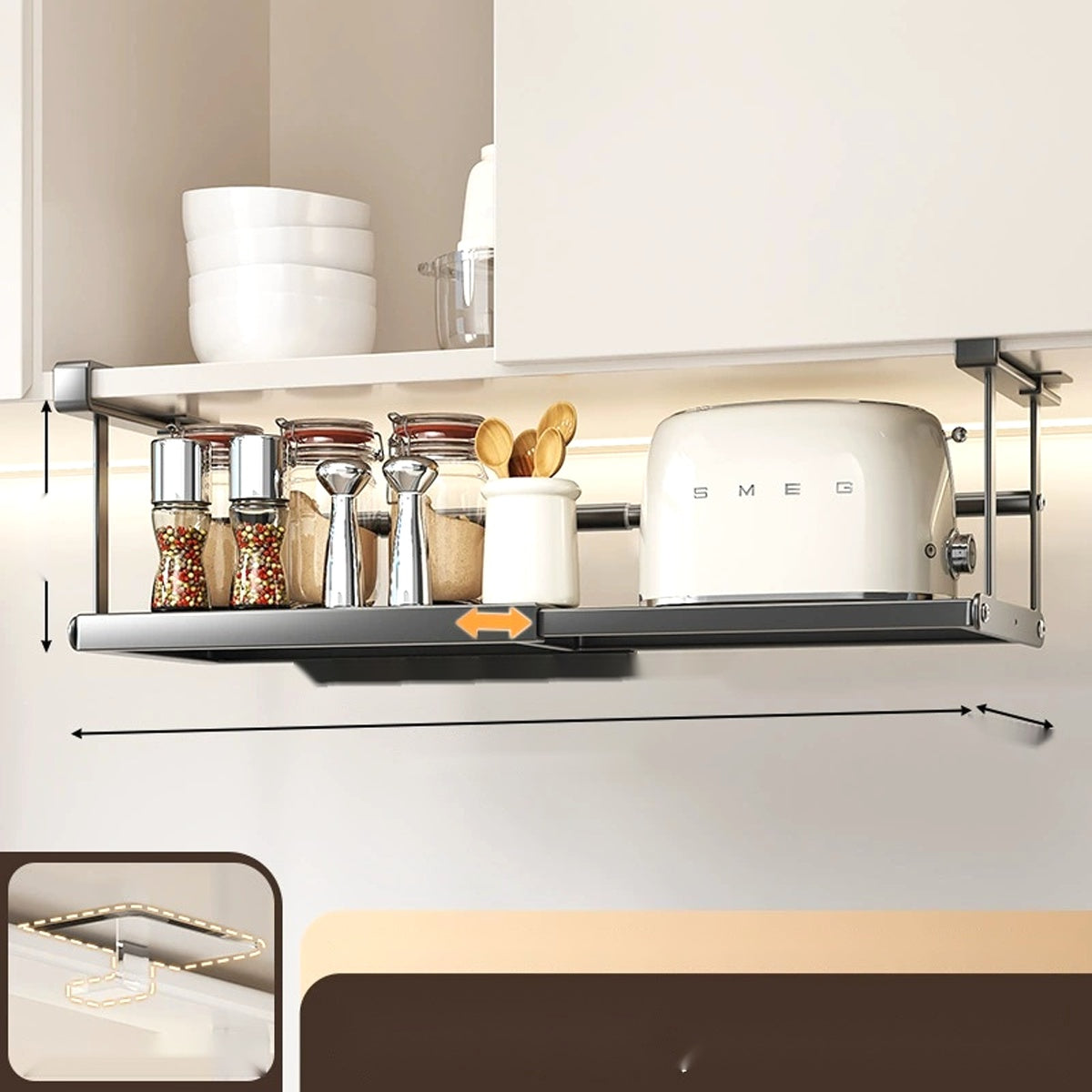 Expandable Under-Shelf Basket - Slide-On Cabinet Storage - view 6