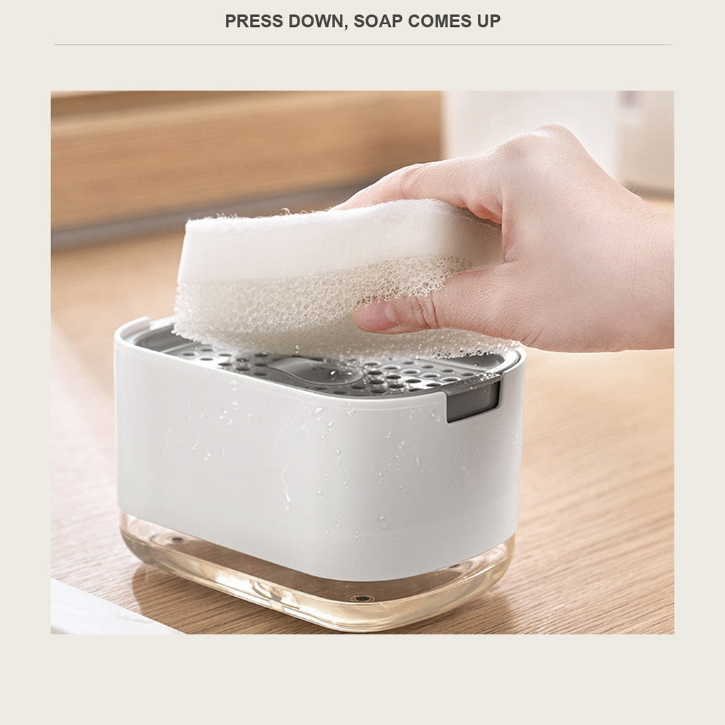 Close up of soap rising through the grid of the dispenser box