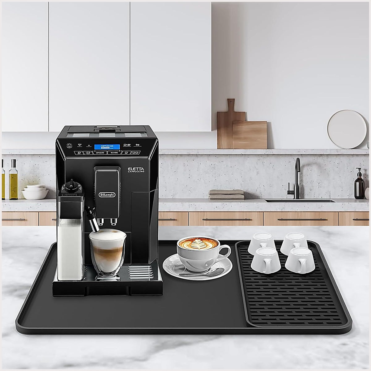 OkaNest Silicone Coffee Maker Mat · raised ridges lift cups so water runs off