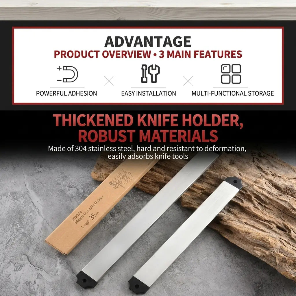 Magnetic Knife Strip Wall-Mount 304 Stainless Steel