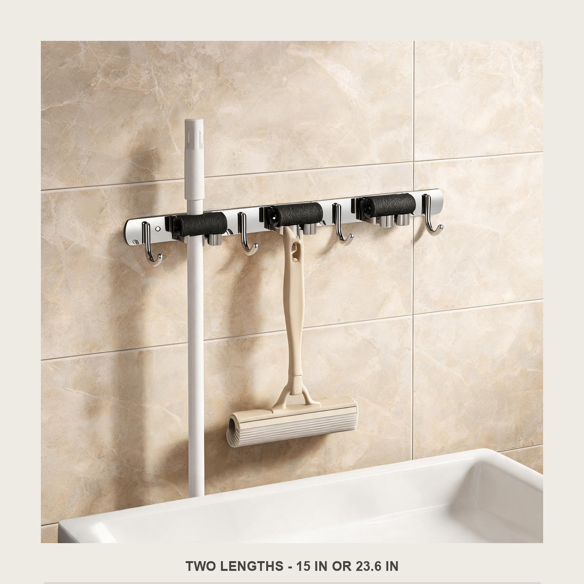 Length guide for the wall rail - 15 in with 3 clips or 23.6 in with 5 clips
