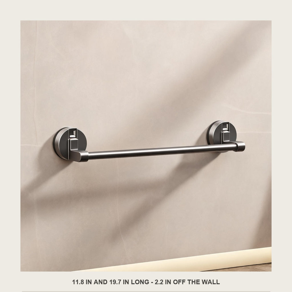 Front view of the empty 11.8 in slipper rack mounted on a tiled wall