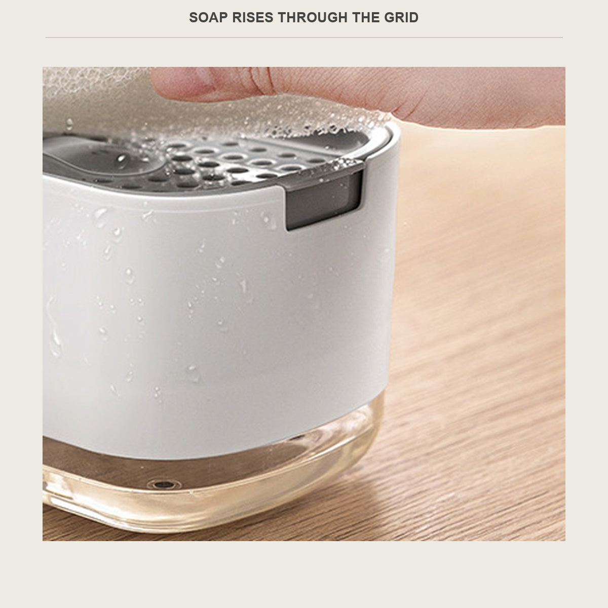 Grid detail on top of the soap dispenser box