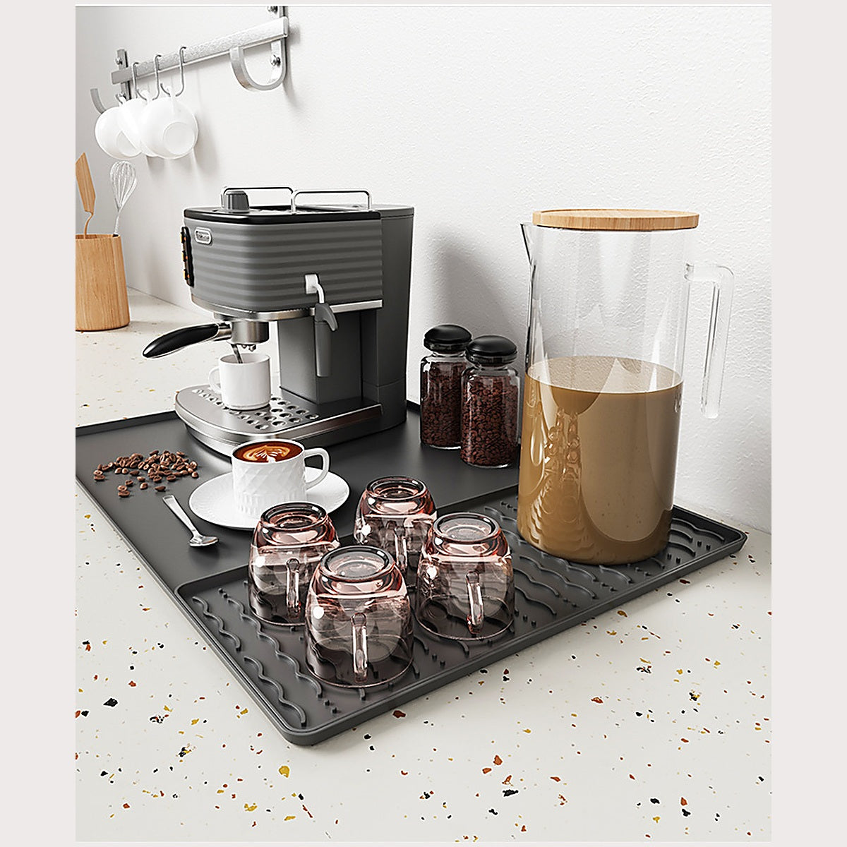 OkaNest Silicone Coffee Maker Mat · holds mugs, glasses and bar tools