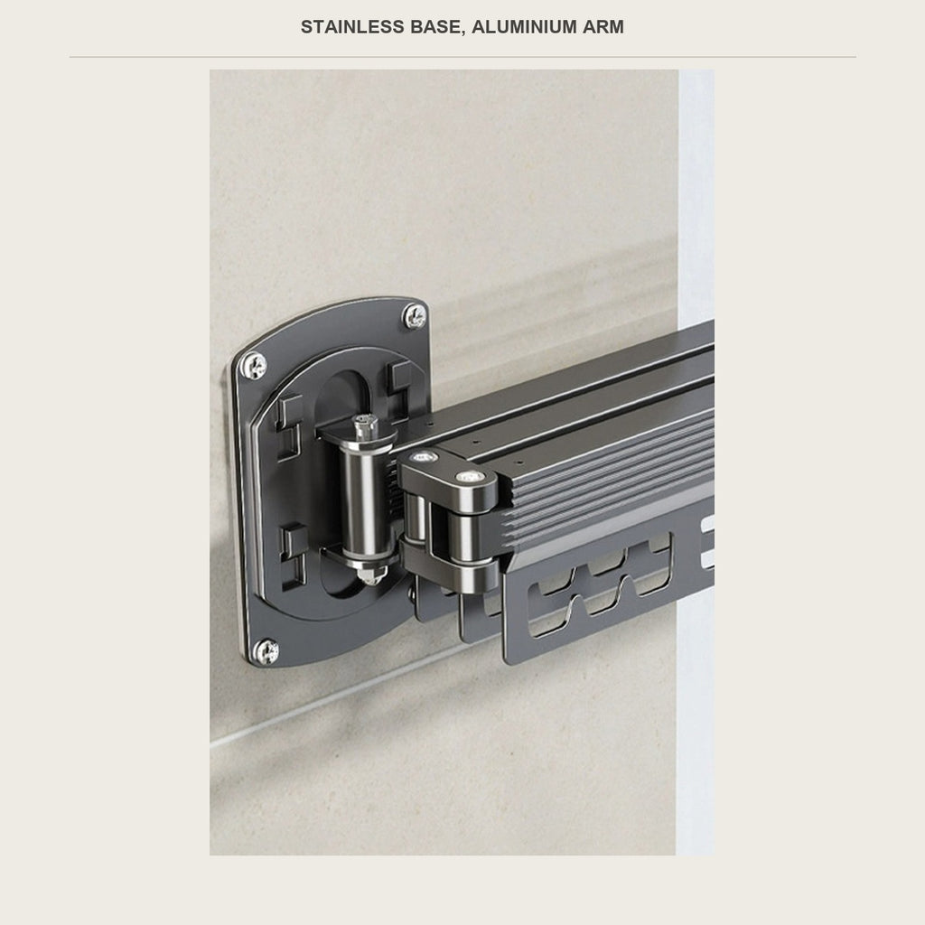 Stainless steel base plate and hinge of the folding drying rack