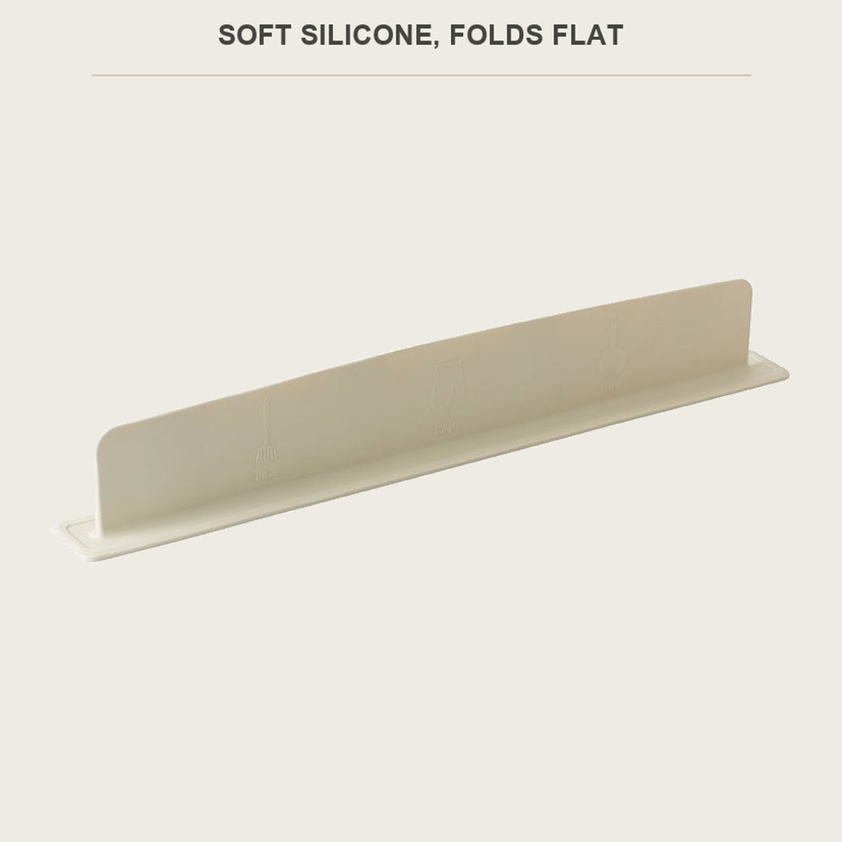 Side view of the faucet mat showing the folded lip