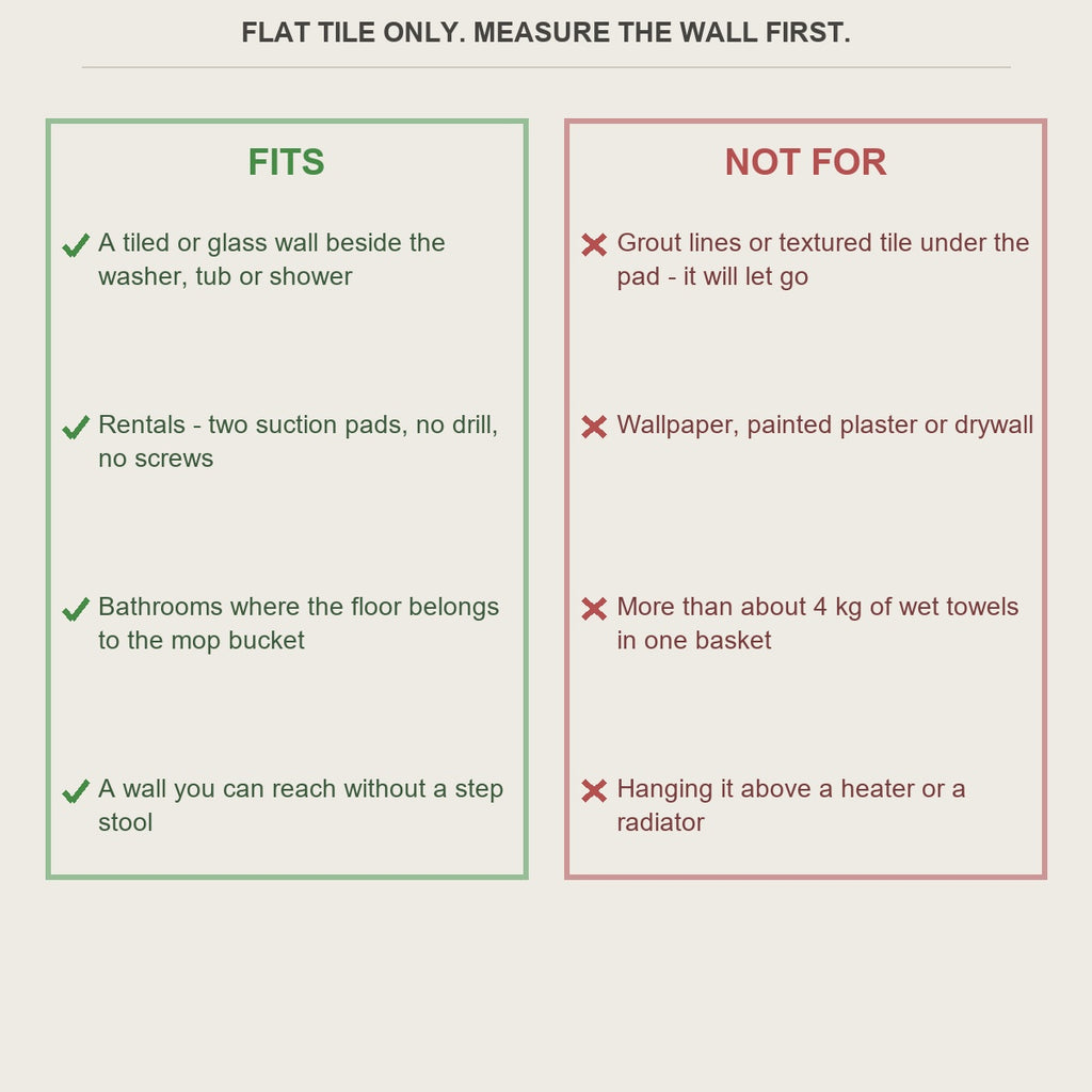 Fit guide for the suction laundry hamper and what it does not suit