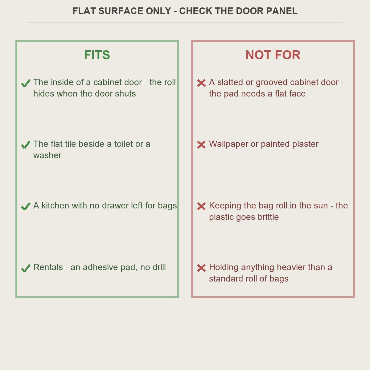 Fit guide for the trash bag roll caddy and what it does not suit
