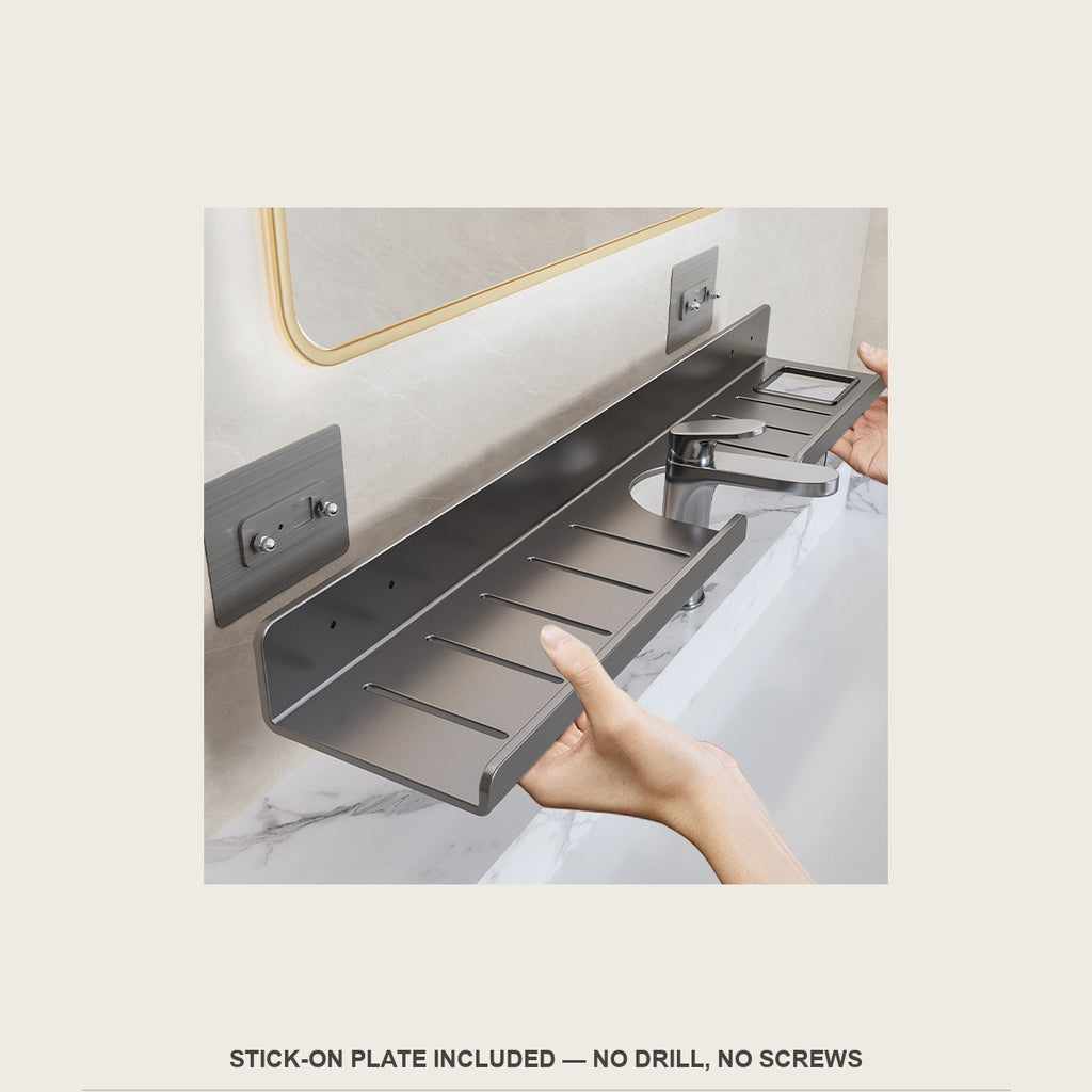 Adhesive mounting plate included - no drill, no screws