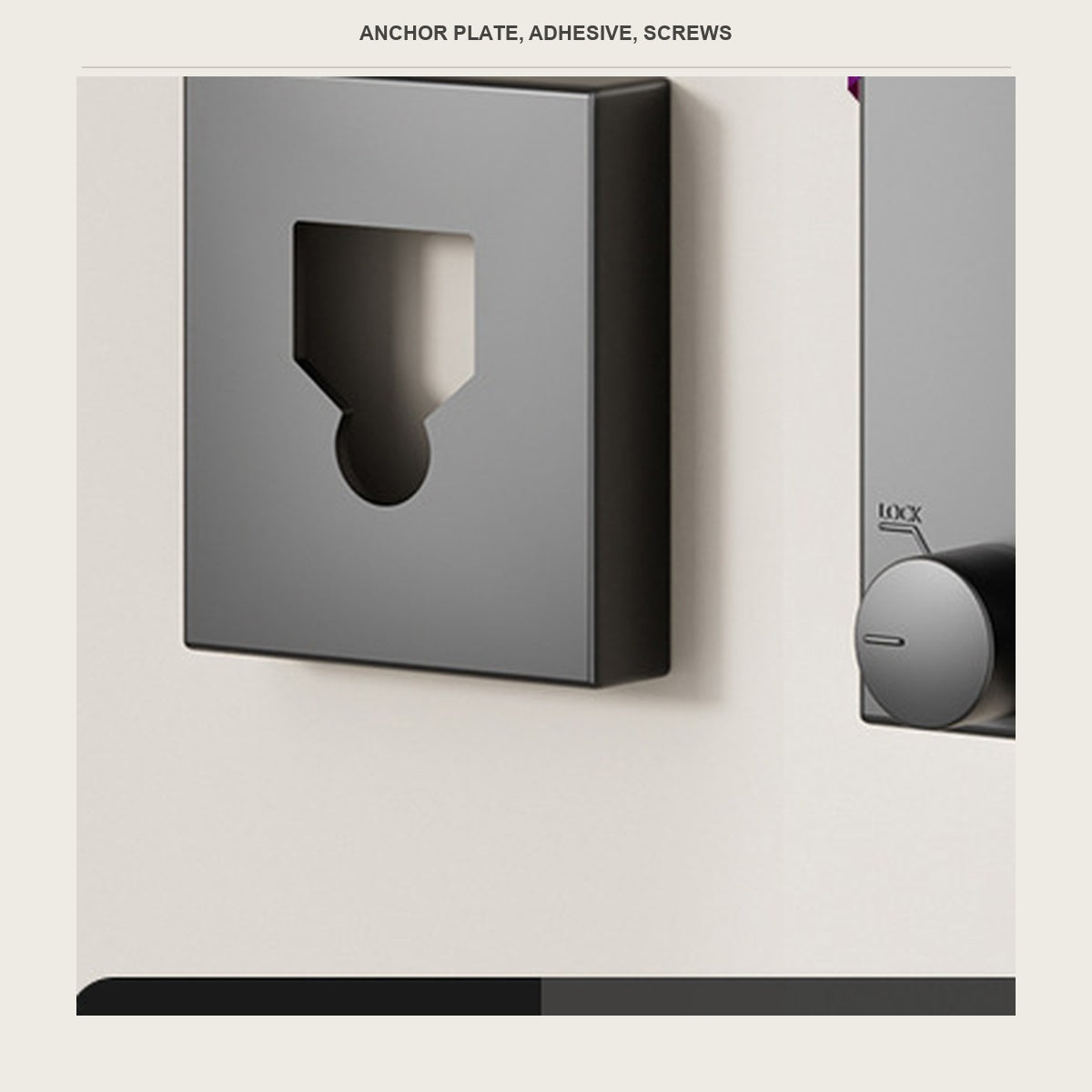 The wall anchor plate and screw kit that come with the clothesline
