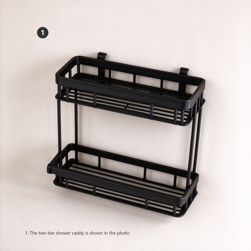What you get: one two-tier caddy with two hook arms