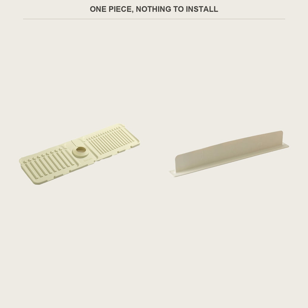The faucet mat seen flat and from the side, nothing to install