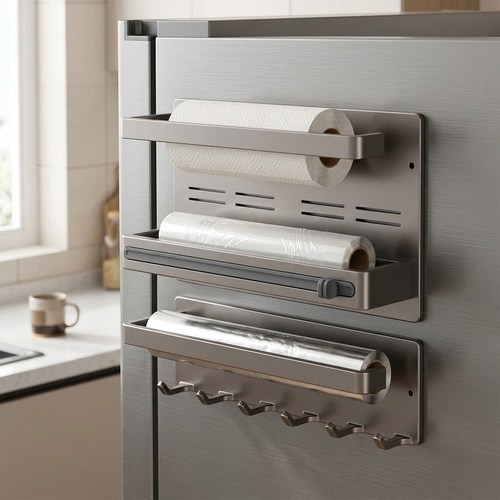 Magnetic 3-in-1 Fridge Wrap Dispenser Paper Towel Foil - view 4