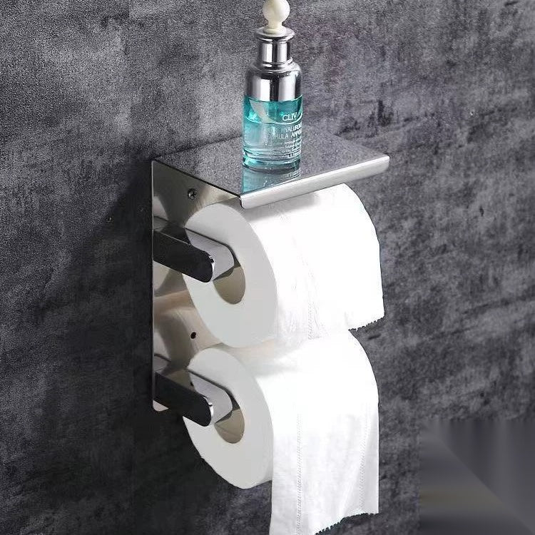 SUS304 Double Roll Toilet Paper Holder Wall-Mounted