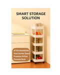 Narrow Slim Storage Cart with Wheels - 3/4/5 Tier Rolling Kitchen Organizer for Tight Spaces, Bathroom & Laundry