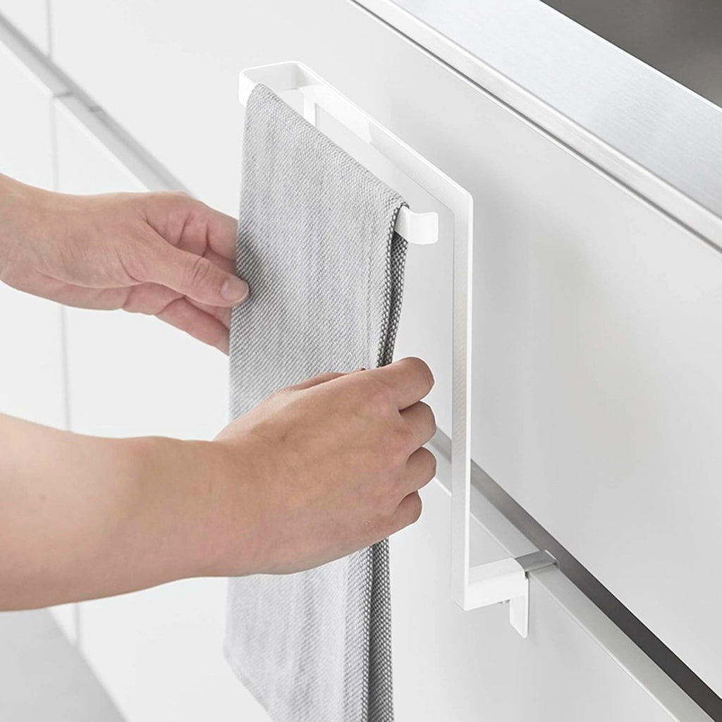 Under-Sink Cabinet Door Towel Rack, No-Drill Steel Hanger - view 5