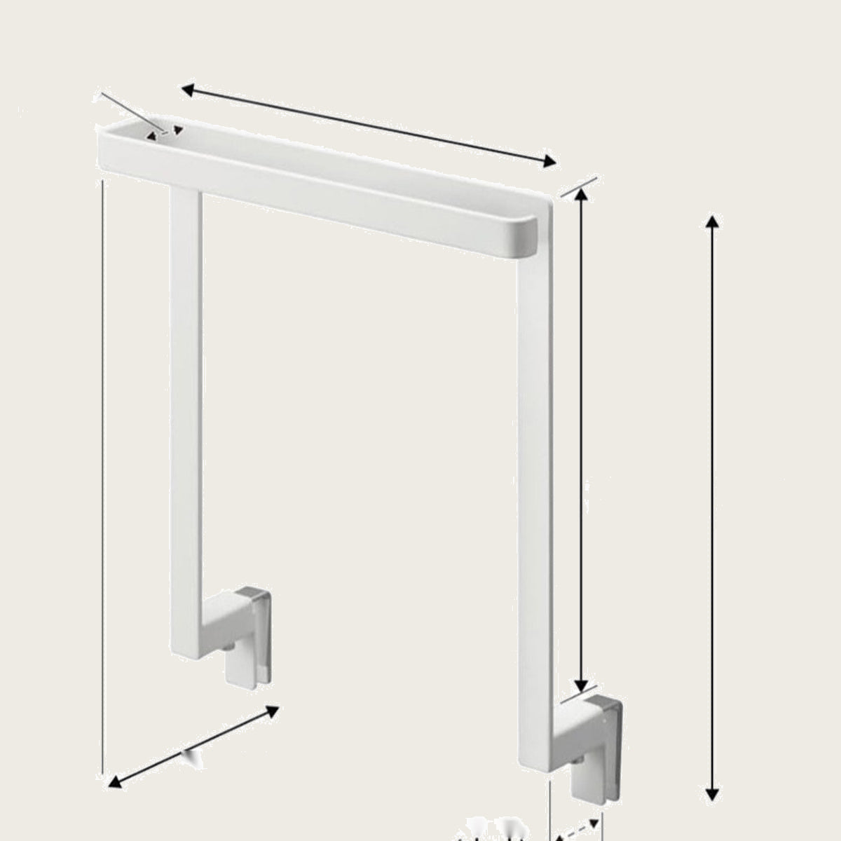 Under-Sink Cabinet Door Towel Rack, No-Drill Steel Hanger - view 6