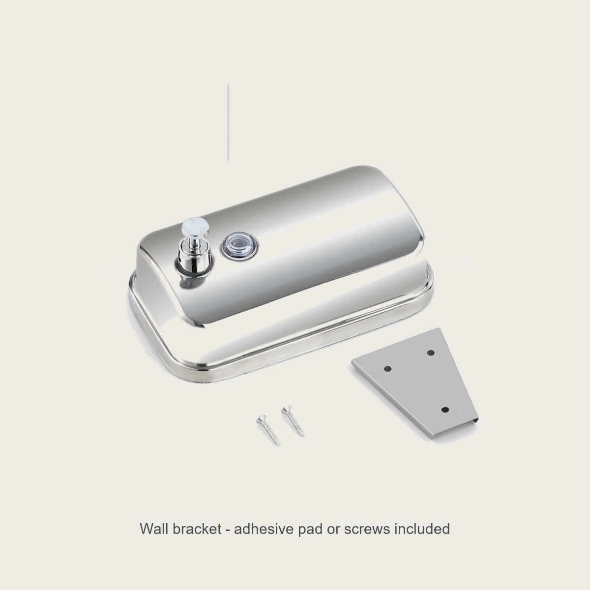 Wall bracket with adhesive pad and screws for the soap dispenser