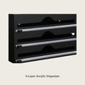 3-layer acrylic wrap and foil organizer in matte black, wall mount or countertop