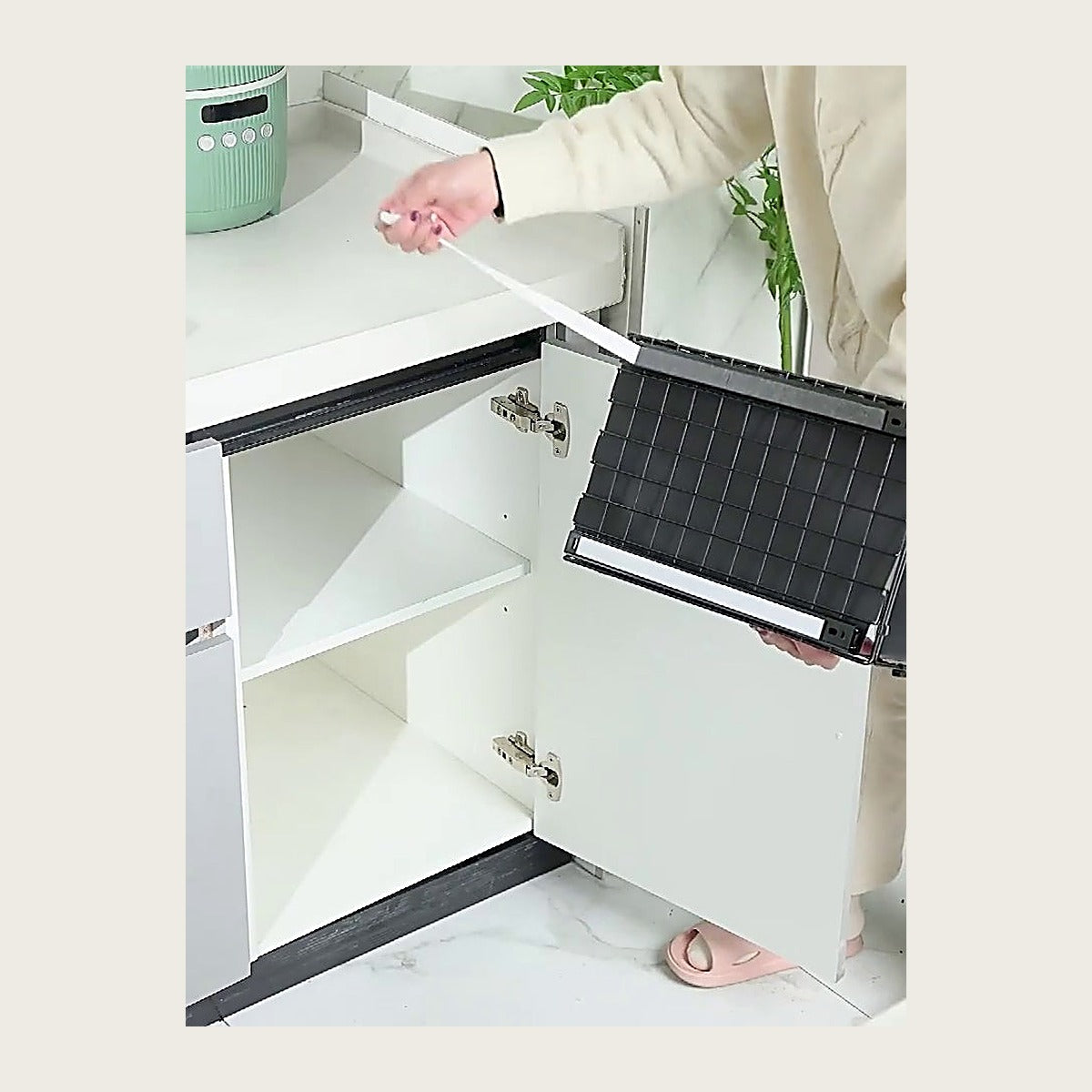 Easy installation under sink cabinet with measuring tape