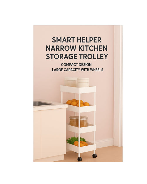 Narrow Slim Storage Cart with Wheels - 3/4/5 Tier Rolling Kitchen Organizer for Tight Spaces, Bathroom & Laundry