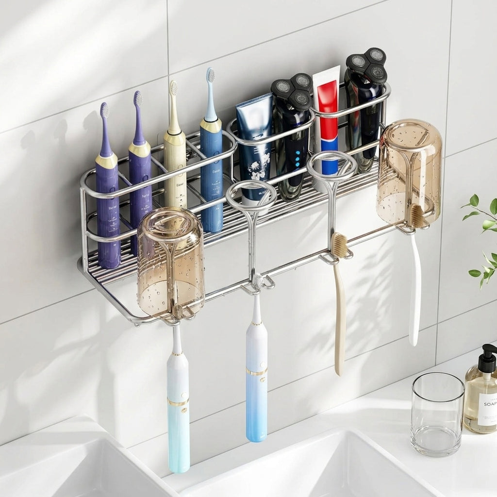 No-Drill Toothbrush Holder 304 Stainless Steel Bathroom Wall Mount - view 1