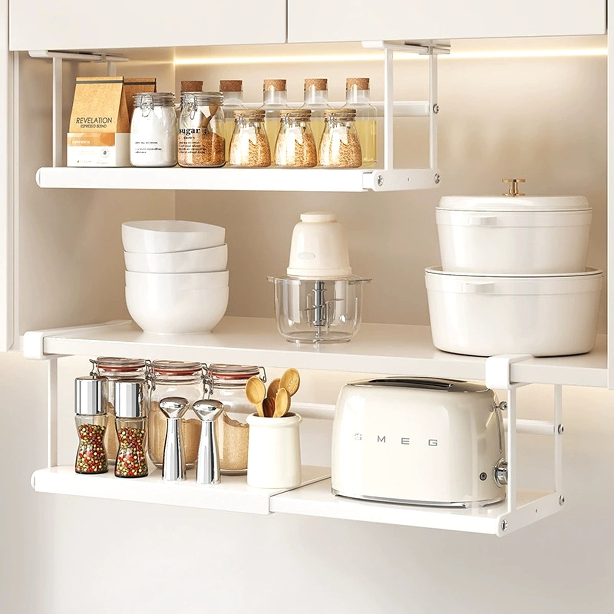 Expandable Under-Shelf Basket - Slide-On Cabinet Storage - view 2