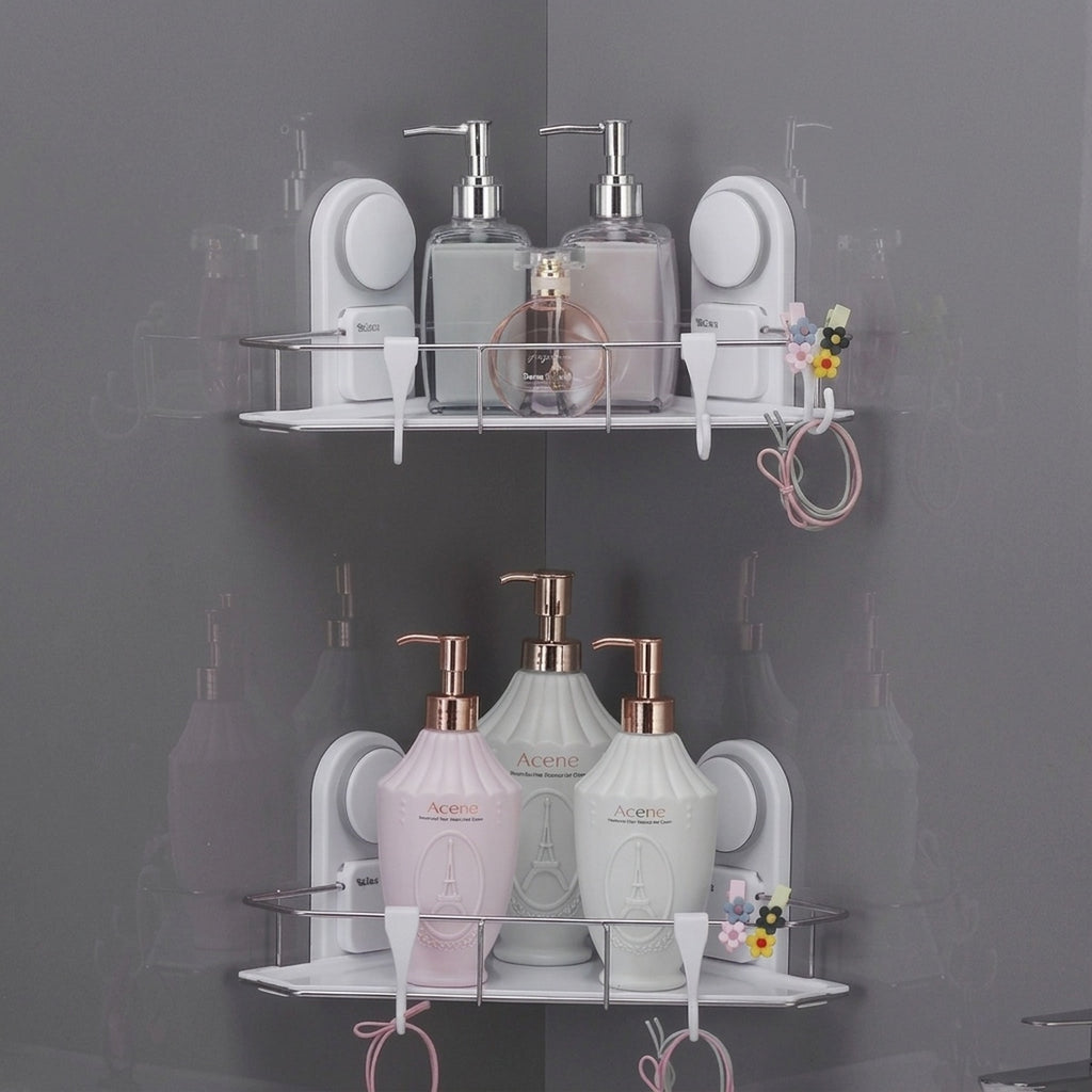 Suction Corner Shower Caddy No-Drill Stainless Steel Bathroom Organizer - view 3