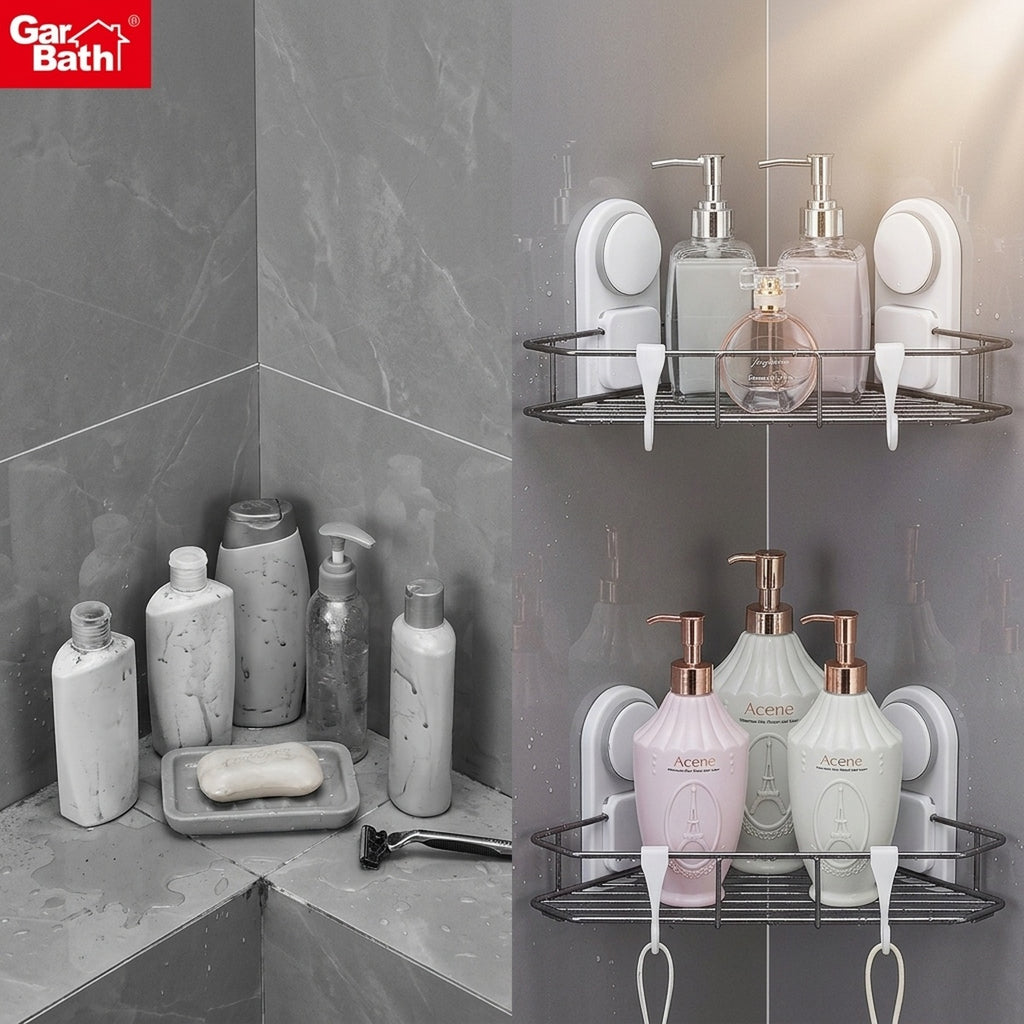 Suction Corner Shower Caddy No-Drill Stainless Steel Bathroom Organizer - view 9