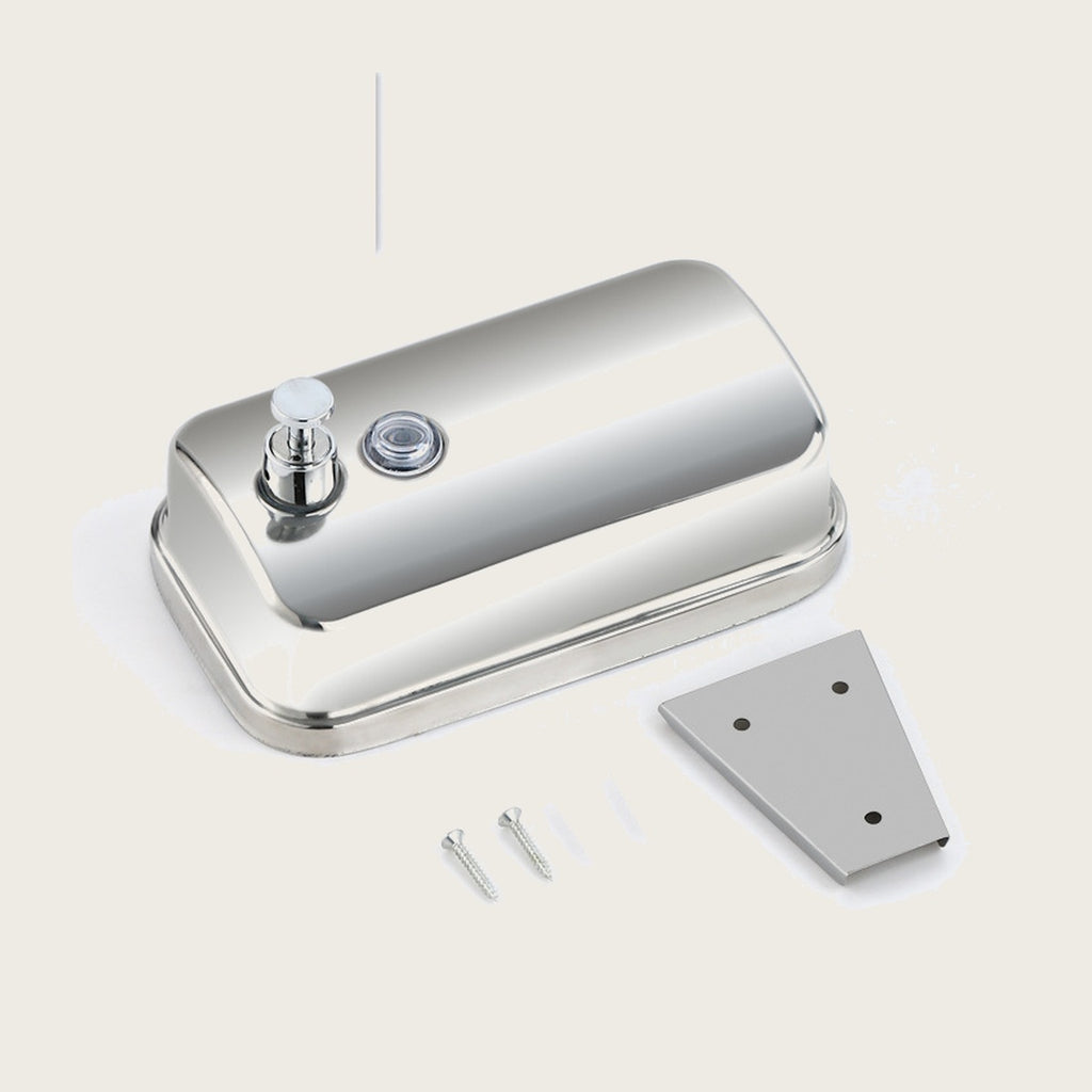Stainless steel soap dispenser with wall bracket and mounting screws