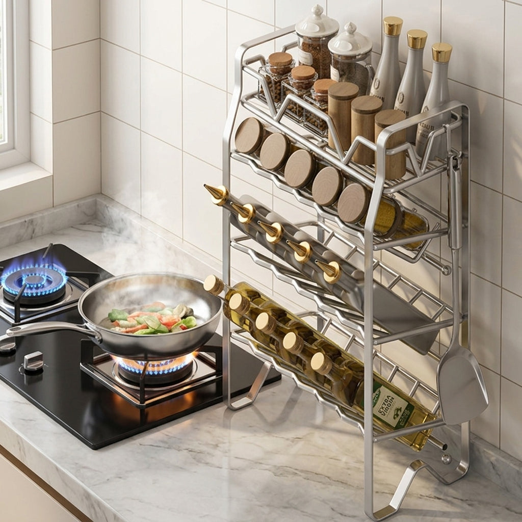 2-Tier Stainless Steel Spice Rack Countertop Kitchen Organizer - view 3