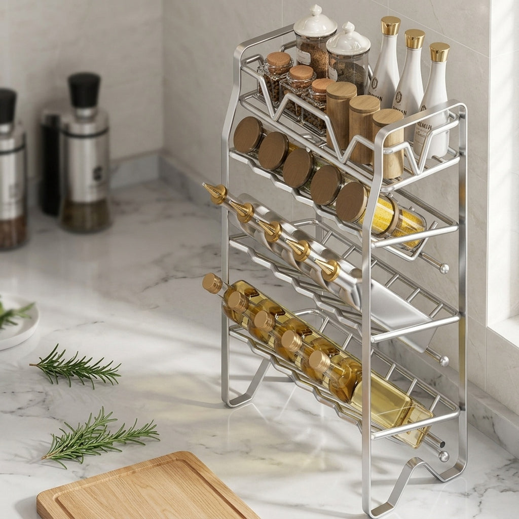 2-Tier Stainless Steel Spice Rack Countertop Kitchen Organizer - view 1