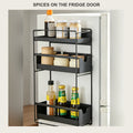 OkaNest White - magnetic spice rack on fridge door and countertop, large capacity