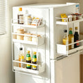 OkaNest White - magnetic spice rack on fridge door and countertop, large capacity