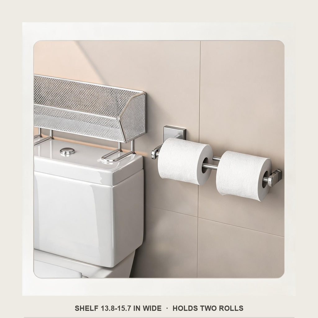 Over-the-Toilet shelf width 13.8 to 15.7 in
