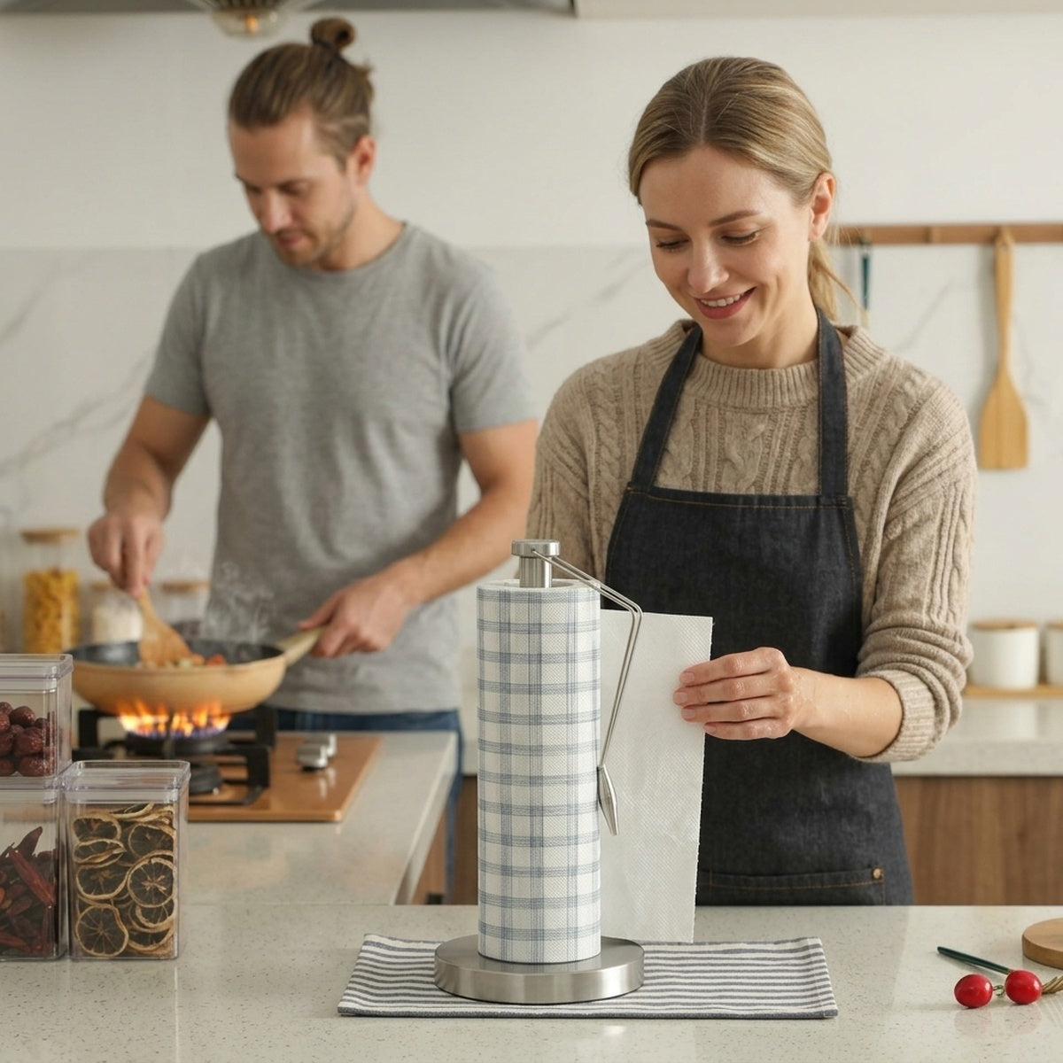 Countertop Paper Towel Holder Stainless Steel Kitchen Stand - view 2