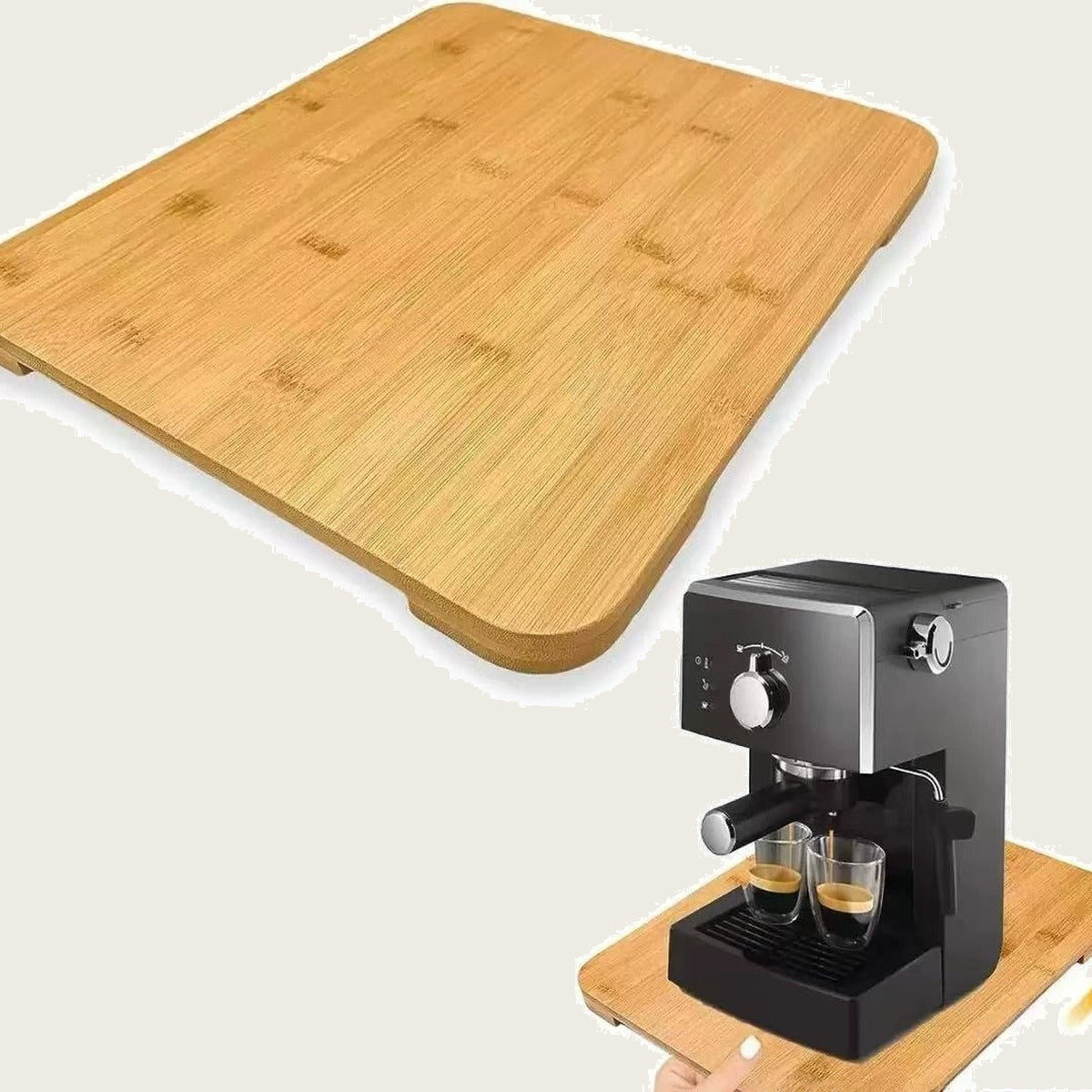 Bamboo Mixer Slider Tray with Wheels for Heavy KitchenAid Stand Mixer - view 9