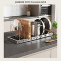 Expandable Pot and Pan Organizer Rack Stainless Steel Kitchen Cabinet