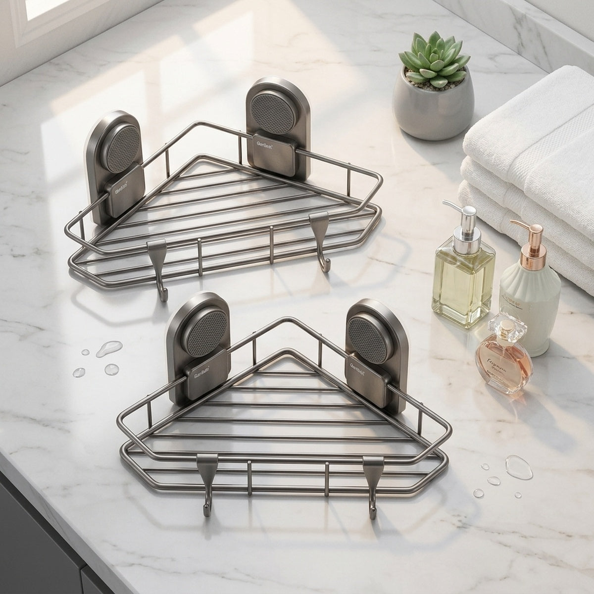Suction Corner Shower Caddy No-Drill Stainless Steel Bathroom Organizer - view 4