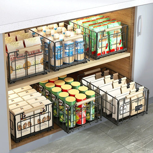 Cabinet Pull-Out Drawer Basket Steel Wire Organizer - view 1