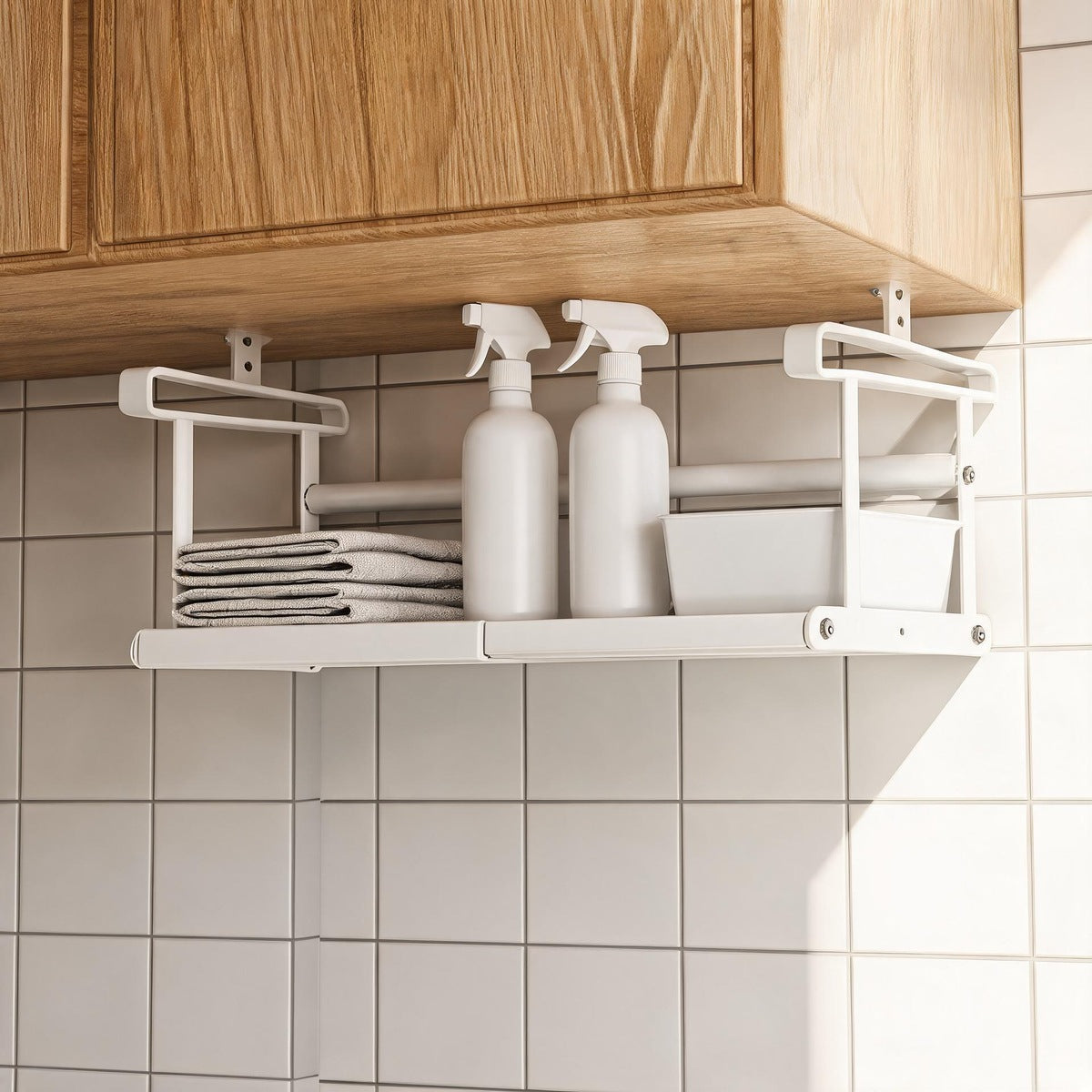 Expandable Under-Cabinet Rack No-Drill Double-Layer
