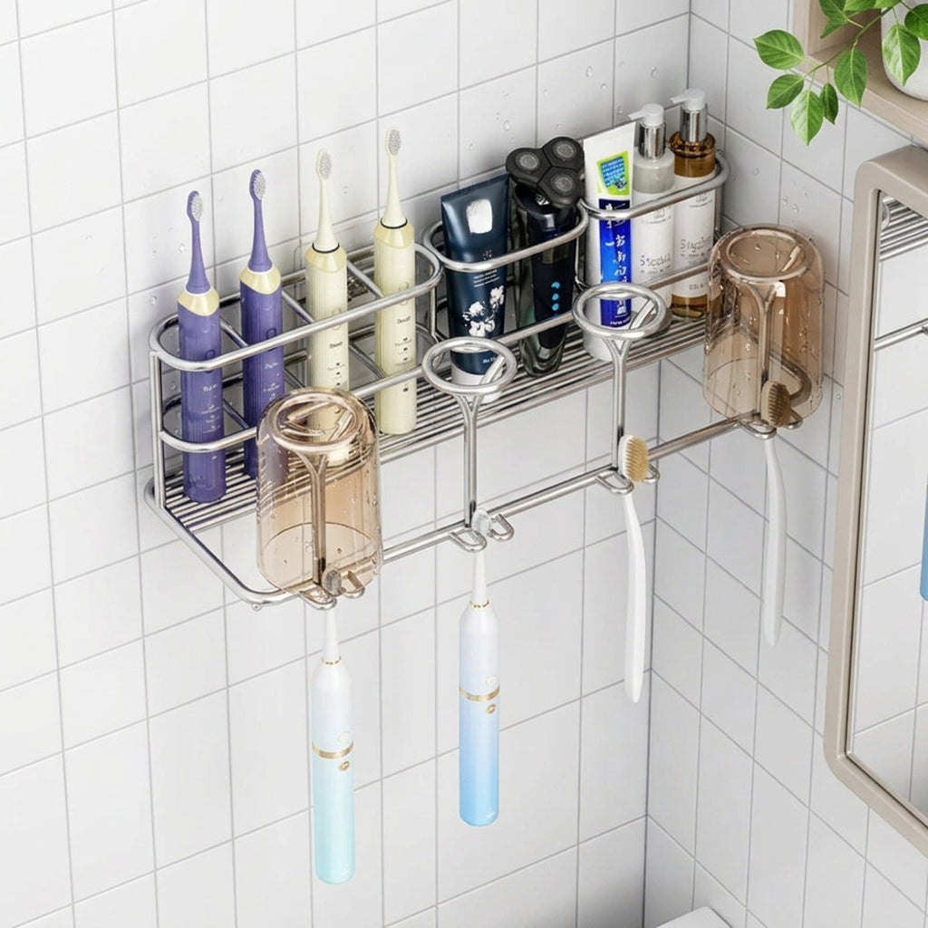 No-Drill Toothbrush Holder 304 Stainless Steel Bathroom Wall Mount - view 5
