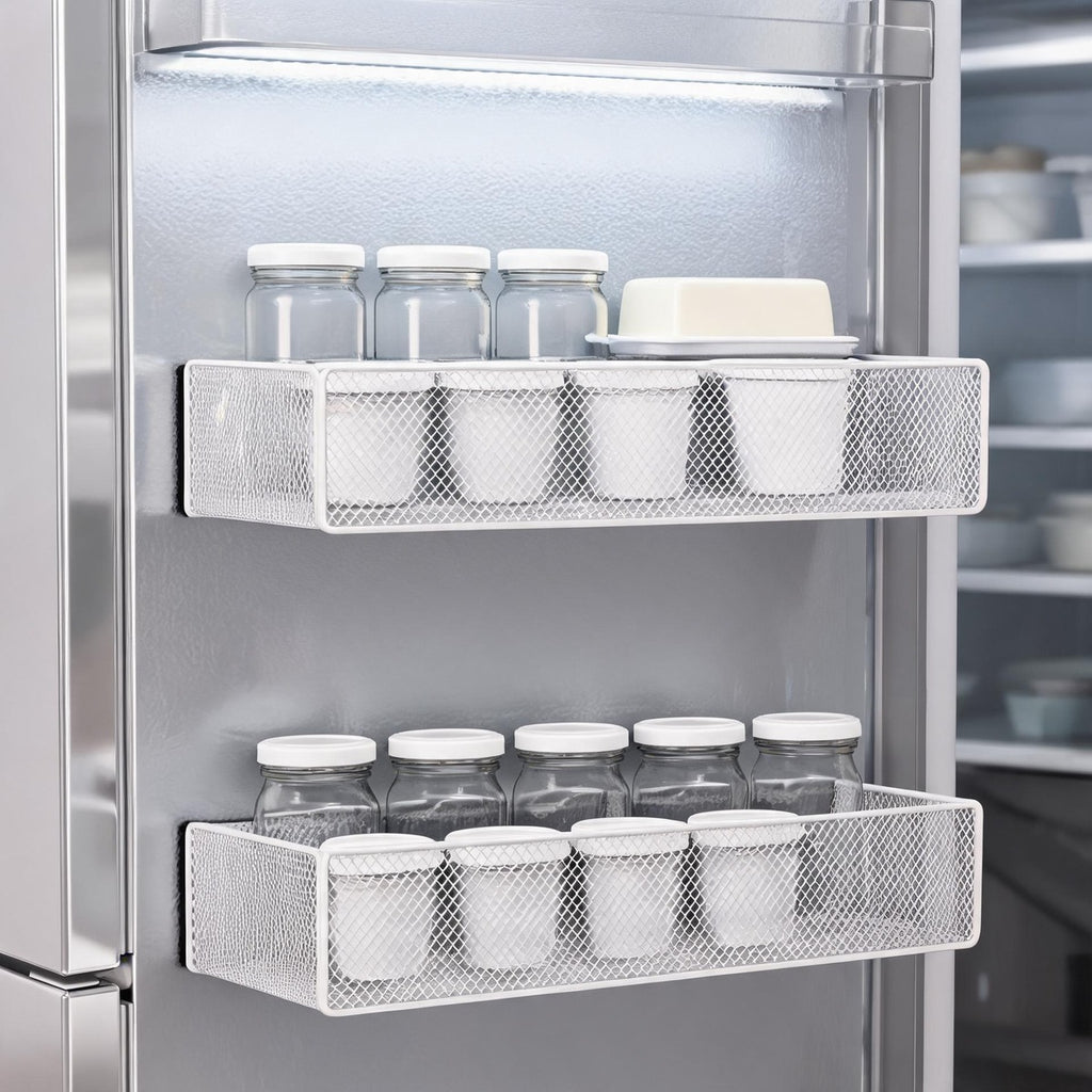 Magnetic Fridge Organizer Basket No-Drill Door Storage