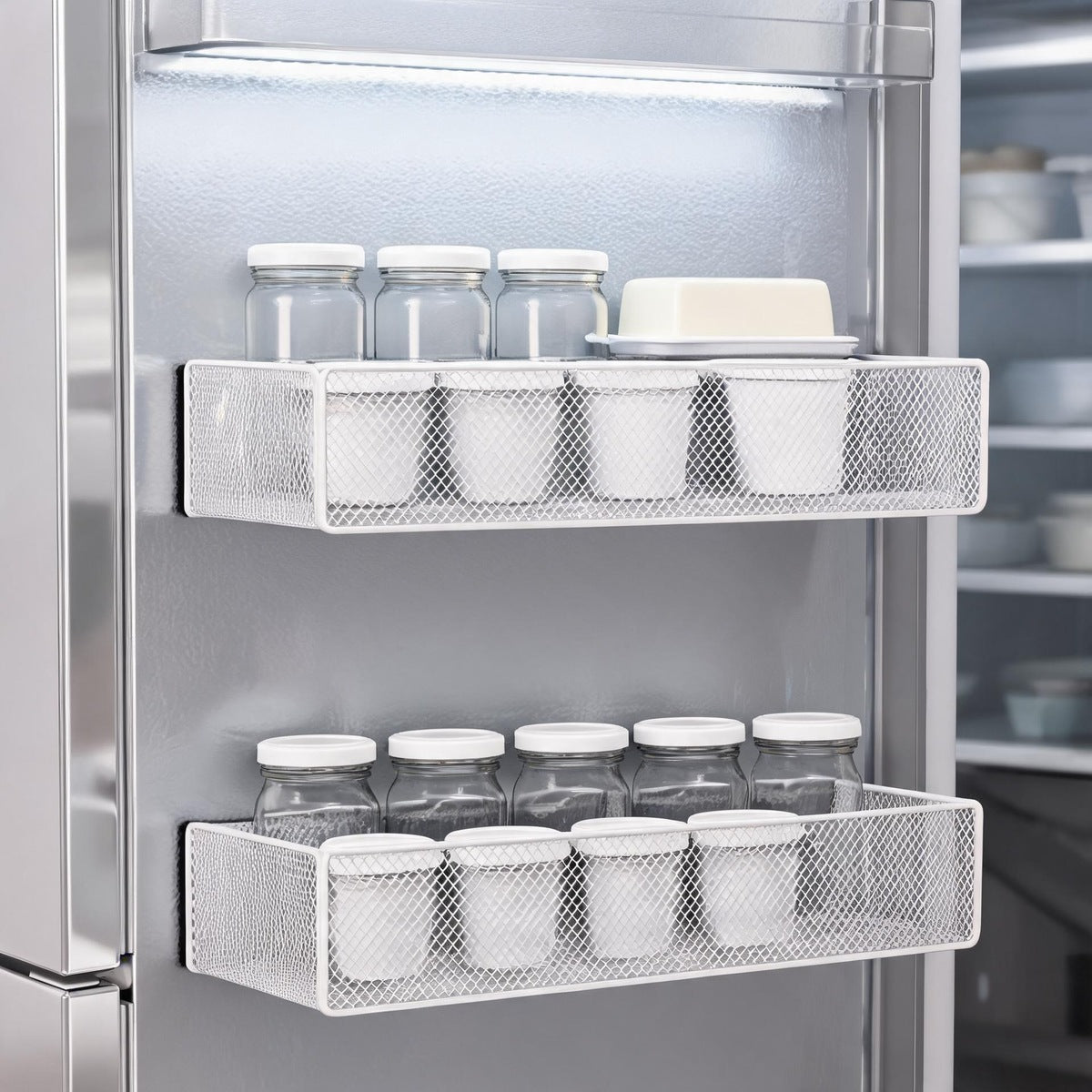 Magnetic Fridge Organizer Basket No-Drill Door Storage