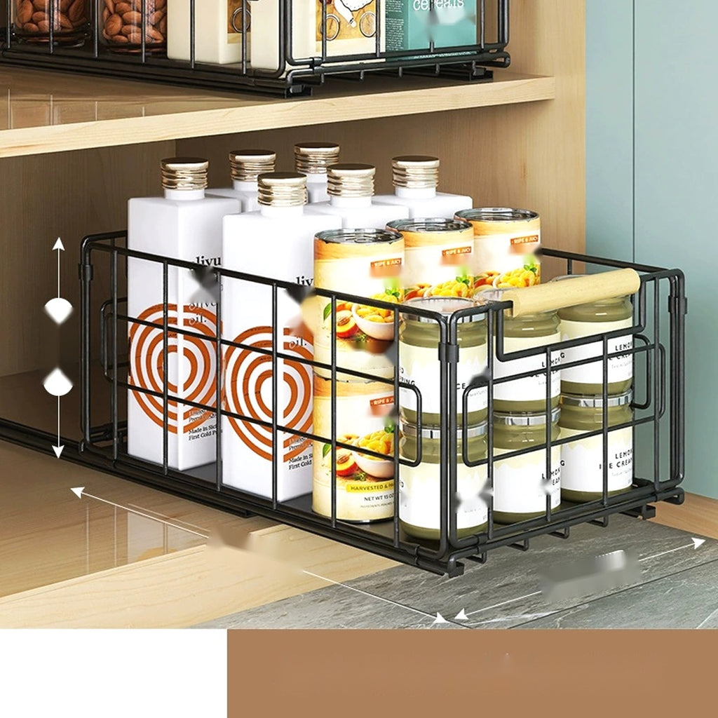 Cabinet Pull-Out Drawer Basket Steel Wire Organizer - view 9