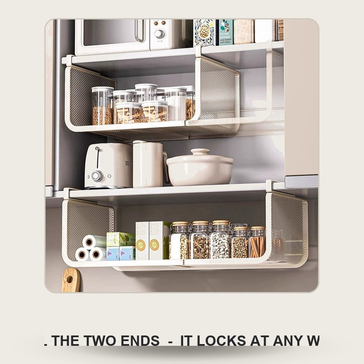 2-piece corner and cabinet rack set - SUS304 corner caddy with an expandable hanging rack