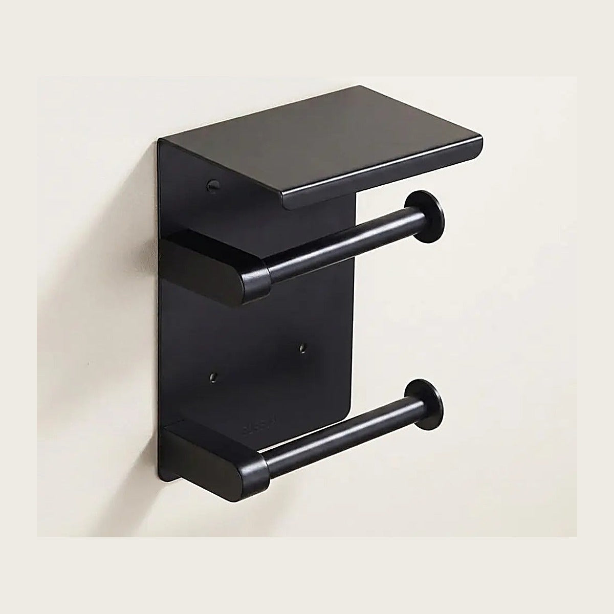 Stainless steel toilet paper holder wall mount, single roll with shelf