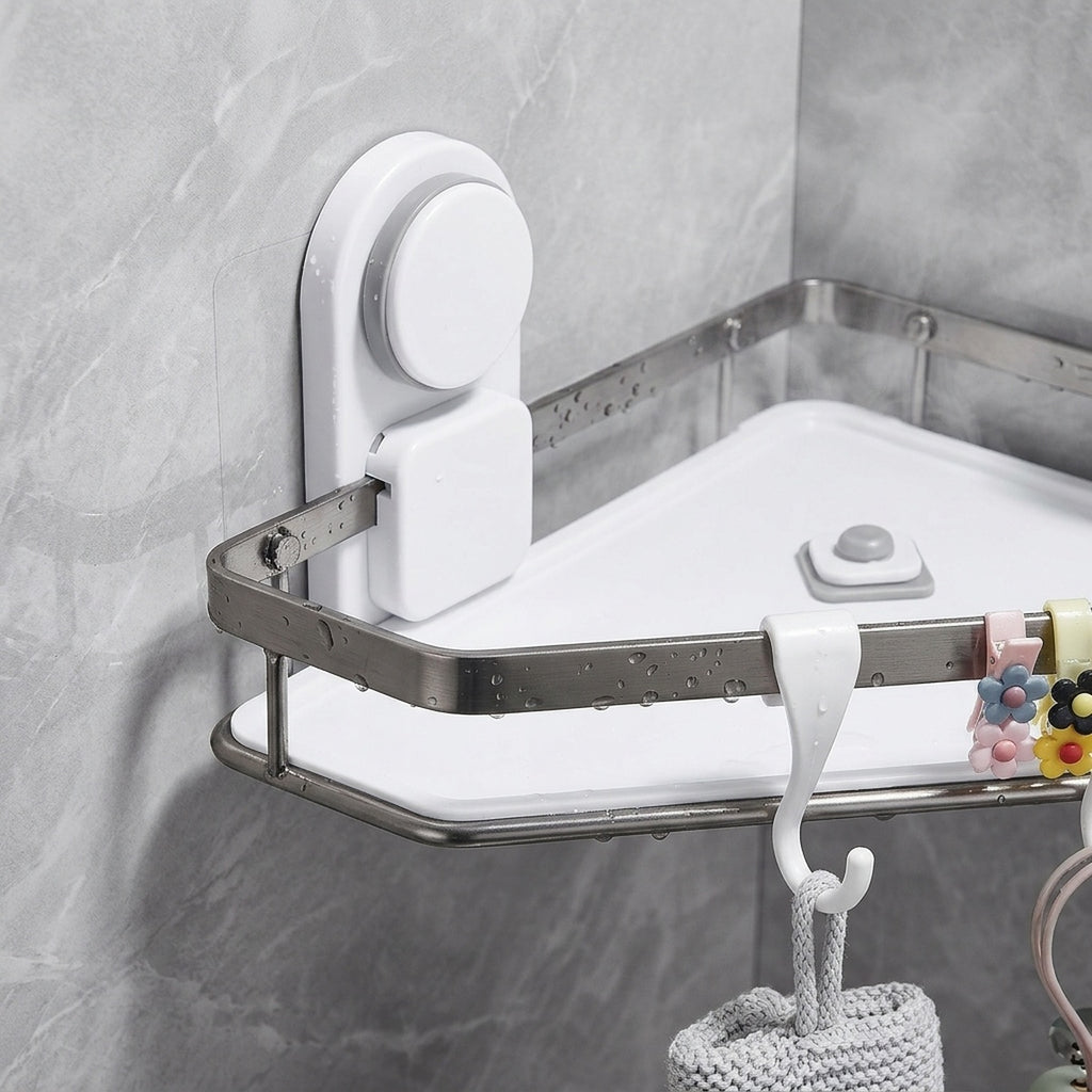 Suction Corner Shower Caddy No-Drill Stainless Steel Bathroom Organizer - view 6